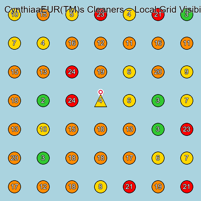 CynthiaaEUR(TM)s Cleaners House Cleaning Service GeoGrid ranking map for None